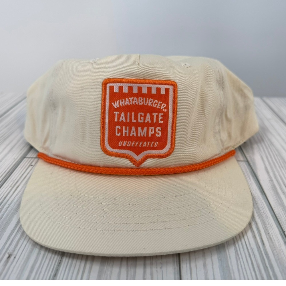 Whataburger Tailgate Champs Rope Hat Academy Mens Cream Orange Snapback OSFM NEW